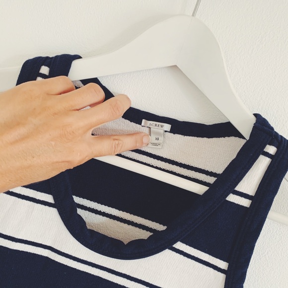 JCrew Striped Cropped Terry Shift - Picture 3 of 6